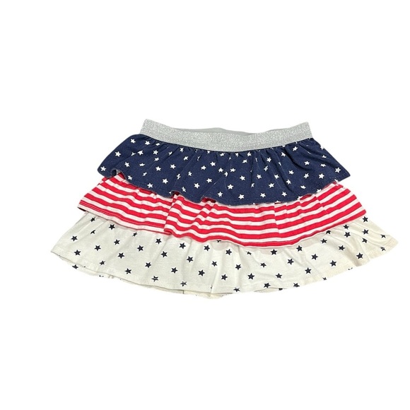 America Stars and Stripes Ruffled Skirt girls size 7-8 - Picture 1 of 3